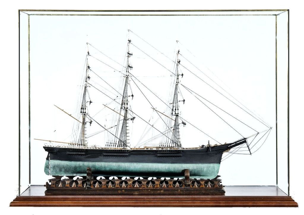 American Cased Hand Made Nautical Ship Model of Famous Clipper Ship For Sale