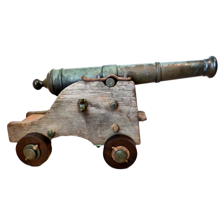 Antique Military Large American Ships Bronze Signal Cannon