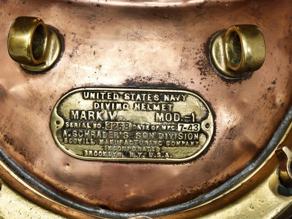 Bronze Historic Navy Diver's Nautical 1943 Schrader MK V Dive Helmet