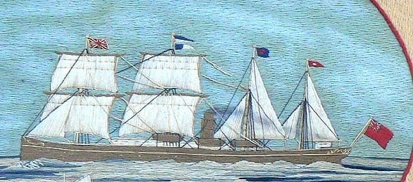 Sailor Made Nautical Woolie - Sail and Steamship Marine Folk Art