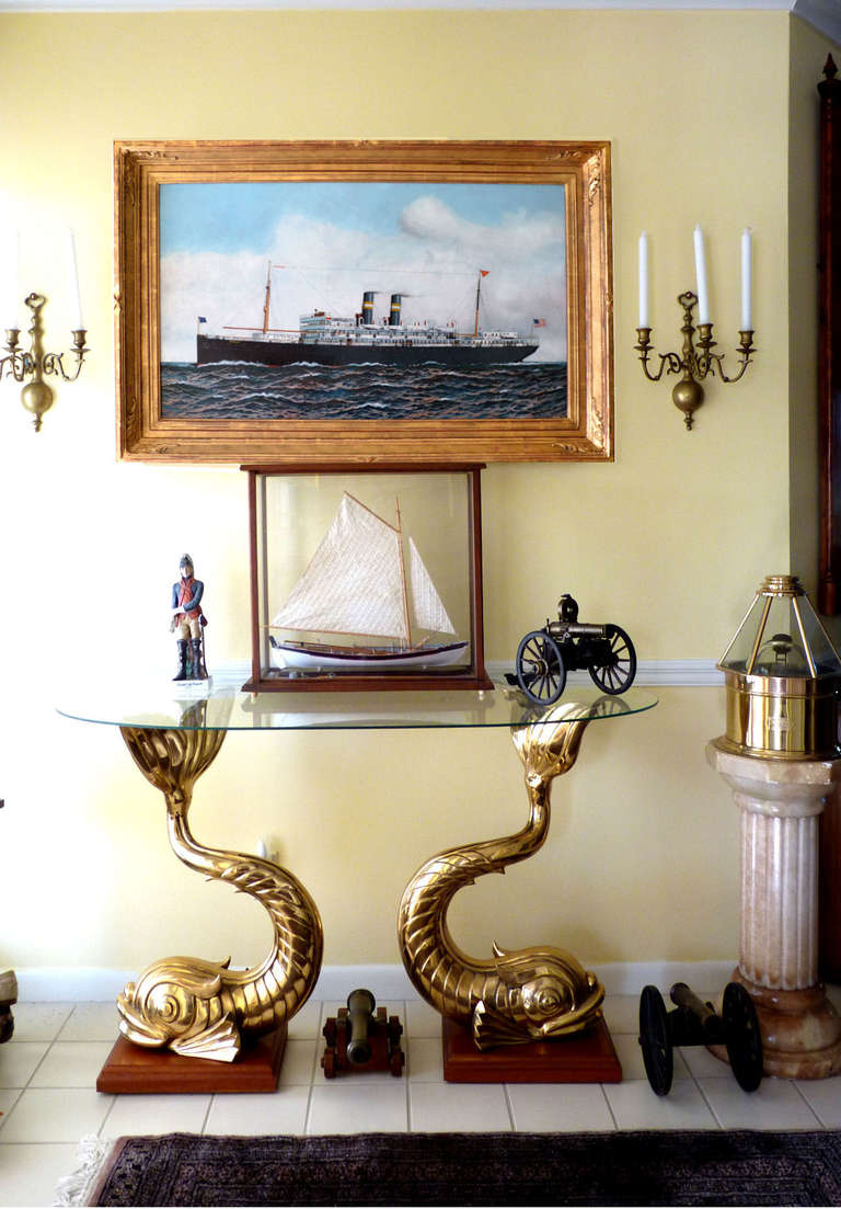 Antonio Jacobsen Unusual Dimensional Ship Portrait Nautical Folk Art