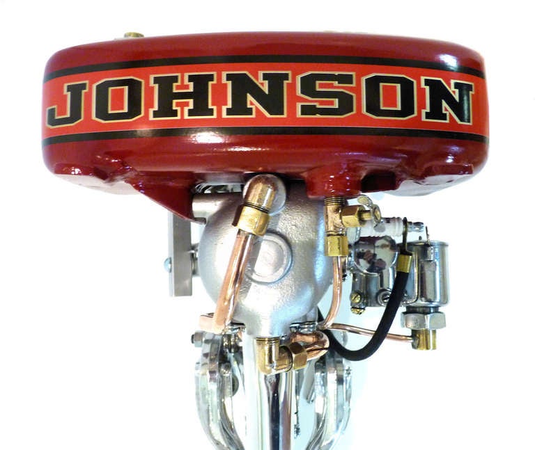 American 1937 Johnson Outboard Motor Display Nautical Folk Art For Sale