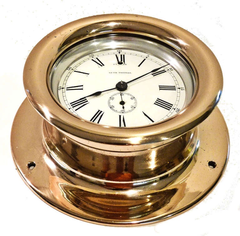 American Unique Seth Thomas Side Wind Lever Ships Chronometer For Sale