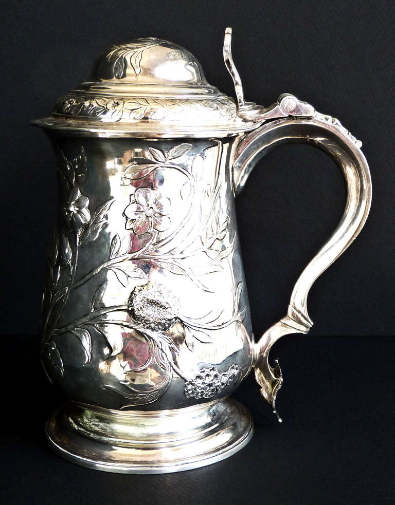 British A Bateman Lord Nelson Battle of Trafalgar Silver Tankard 1805-1820 For Sale