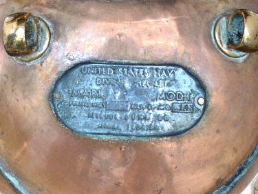 Brass 1943 Miller-Dunn Navy Mk V Nautical Dive Helmet - Famous Diver
