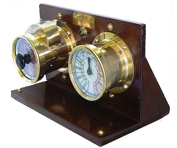 English Ship's Nautical Bulkhead Bridge & Engineroom Order Telegraph For Sale