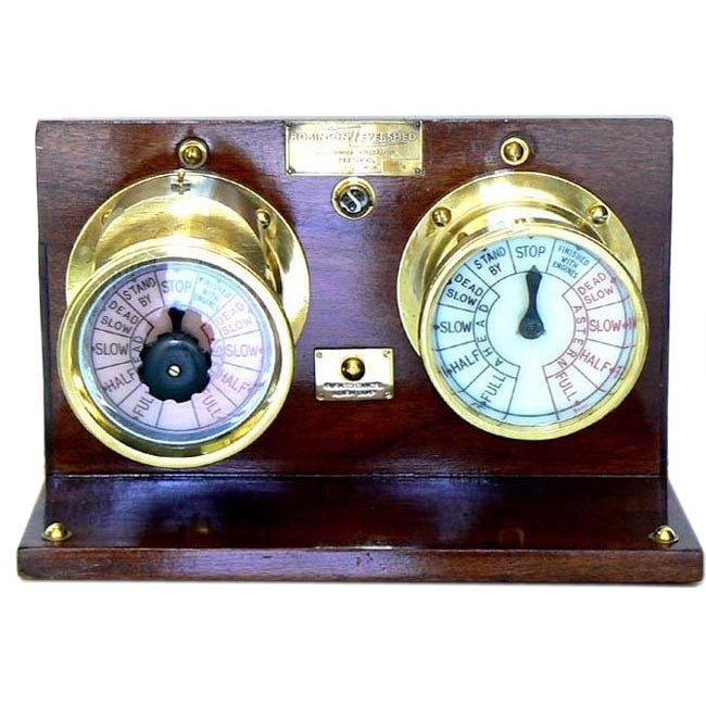 Ship's Nautical Bulkhead Bridge & Engineroom Order Telegraph For Sale