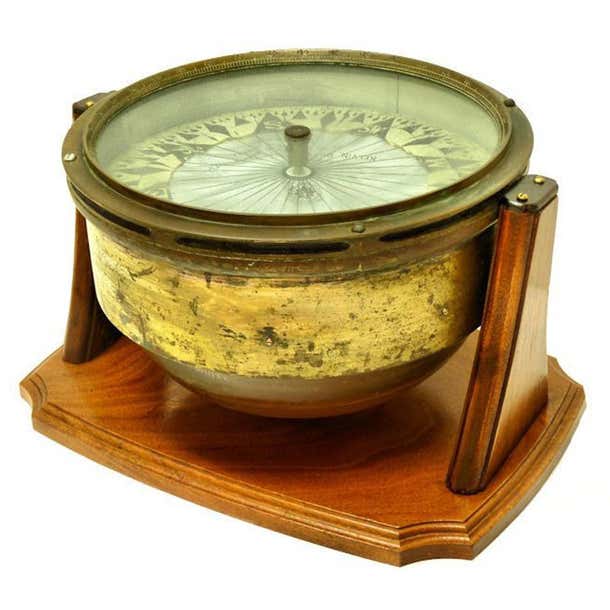 Kelvin, Bottomley and Baird Giant Ship's Threaded Nautical Compass at ...