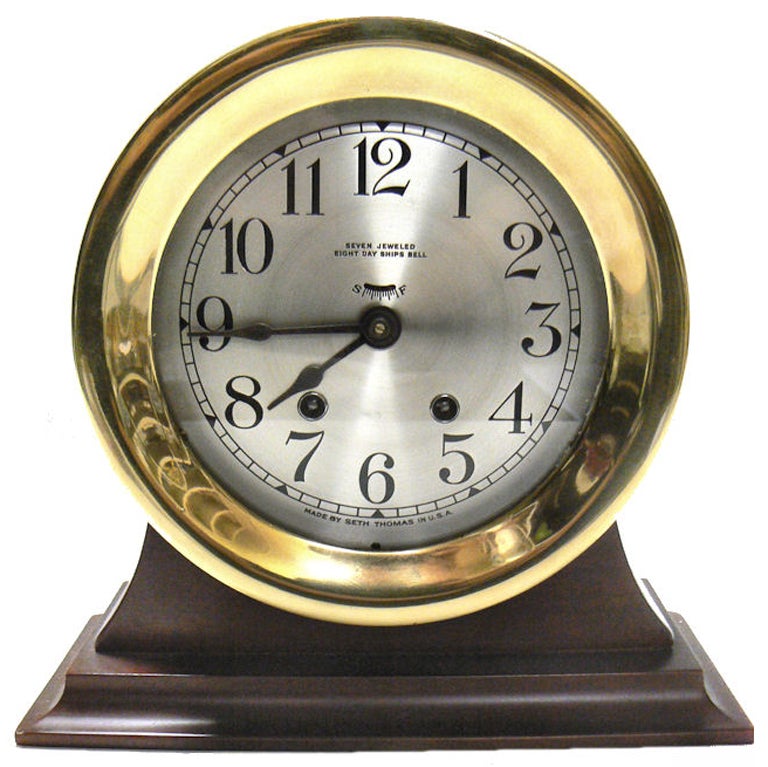 Seth Thomas Ship's Bell Nautical 8 Day Clock Ca 1921