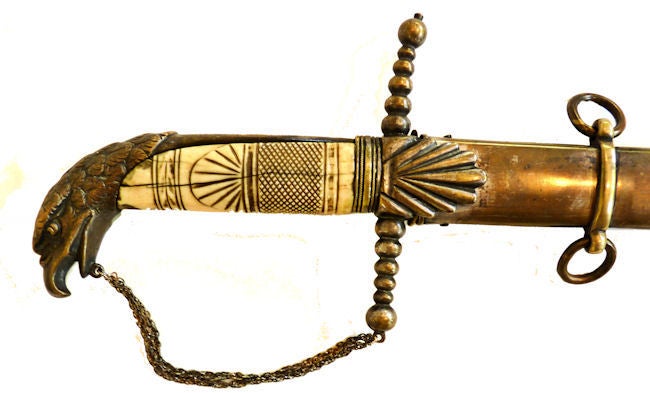 Rare Silver Hilt Eagle Head Sword Weapon for the American Market