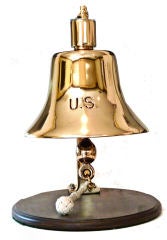 Vintage Rare U. S. Navy Gold Plated Nautical Ceremonial Bell