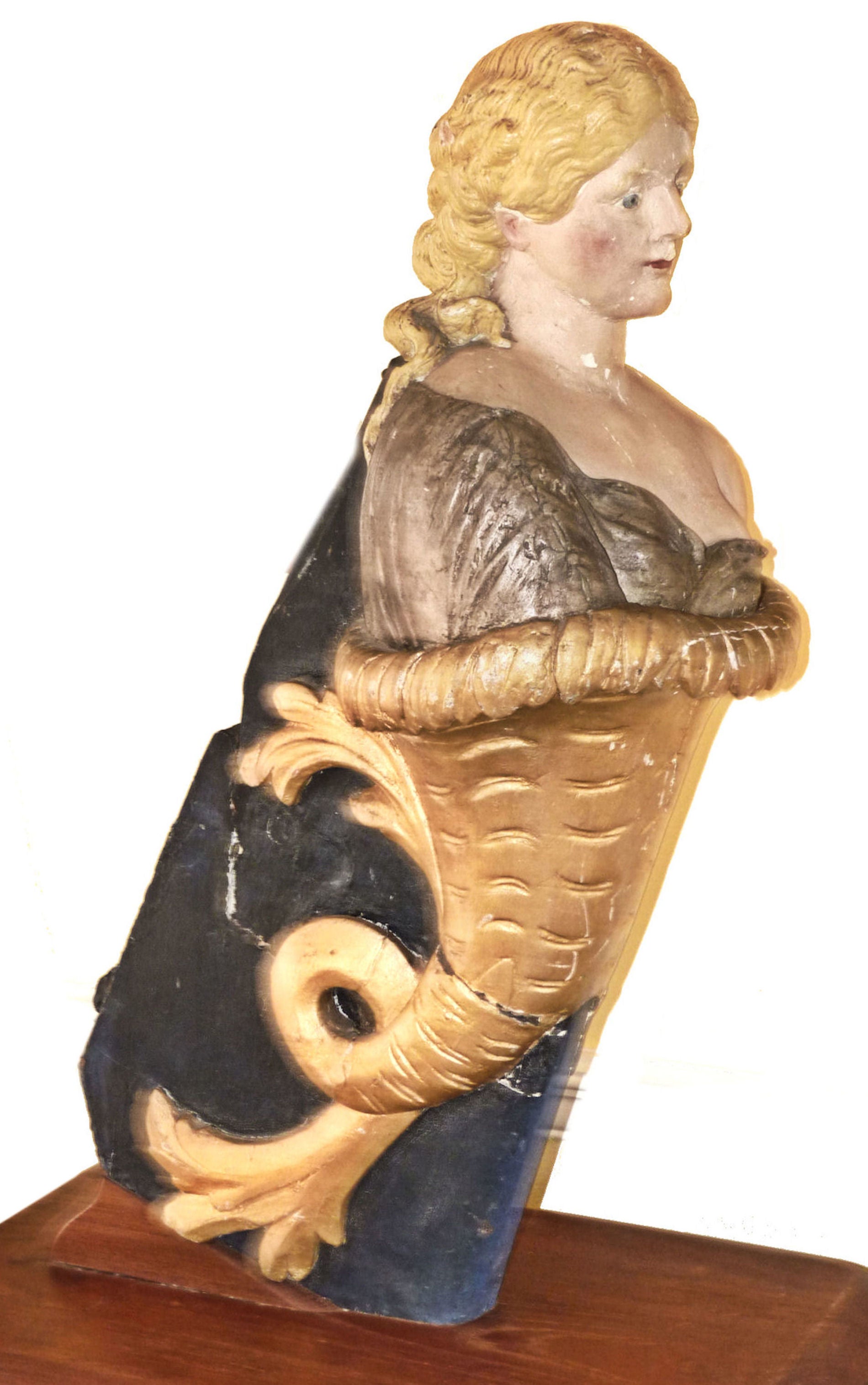 American Ship's Nautical Folk Art Figurehead From Small Sailing Yacht For Sale