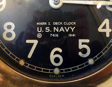 American Rare Chelsea Nautical Navy Mark I Deck Clock Presenation Grade