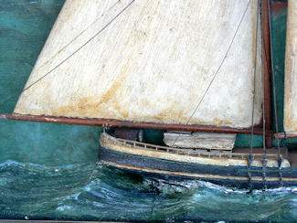 19th Century Antique American Folk Art New England Coasting Schooner Diorama For Sale