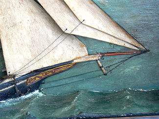Antique American Folk Art New England Coasting Schooner Diorama For Sale 2