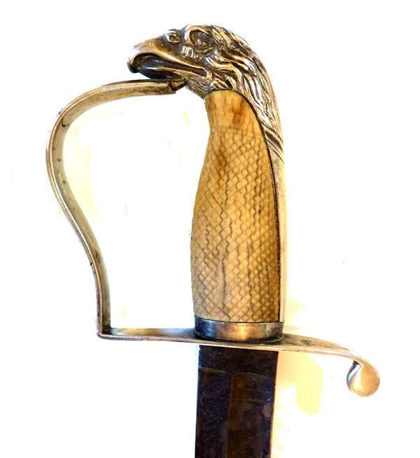 19th Century American Silver Hilt Eagle Head Saber - Sword - Weapon