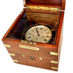 Antique Waltham U.S. Navy Ships Boxed Chronometer WW I