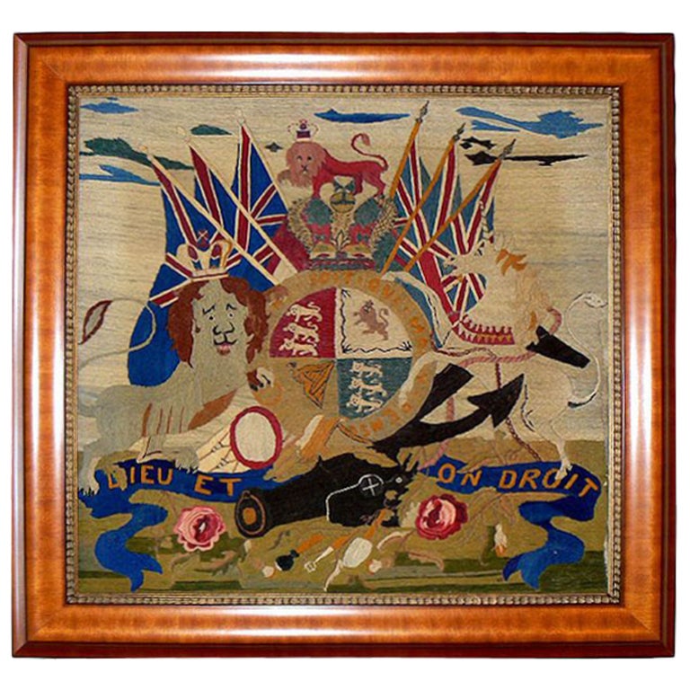 British Royal Coat of  Arms Admiral of the Red Nautical  Woolie For Sale
