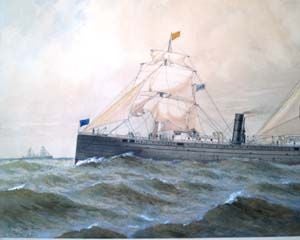 Ward Line Nautical Steamship Niagara Painting - Fredrick Cozzens