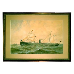 Ward Line Nautical Steamship Niagara Painting - Fredrick Cozzens