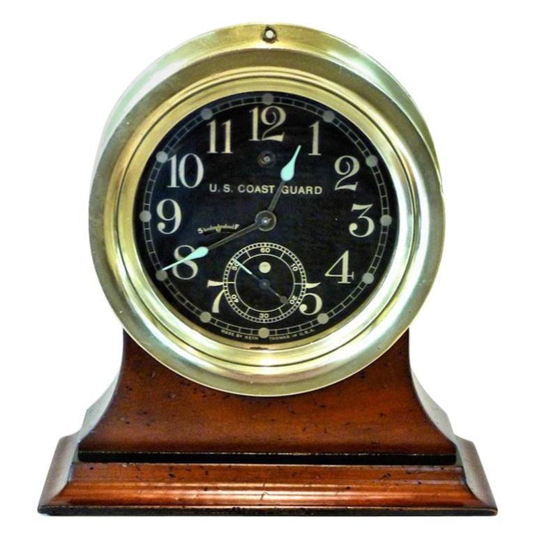 Nautical Ships Clock Rare U.S. Coast Guard  Pre WW II Mint