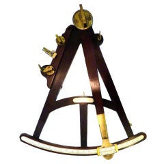 Rare Giant Nautical Used Ships Octant Gold Gilt Fixtures