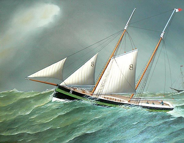 Ships Returning After Gales OOB Jerome Howes Marine Artist