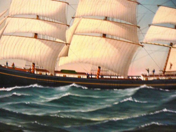 20th Century Large Nautical Painting Clipper Ship ELIZABETH by Jerome Howes For Sale