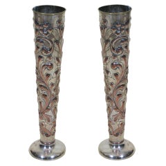 Antique Pair of English Trumpet Vases