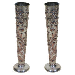 Pair of English Trumpet Vases