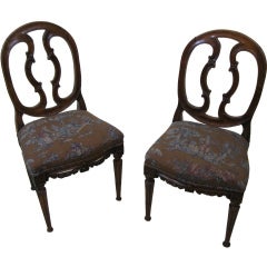 Pair of Italian Neoclassic Side Chairs
