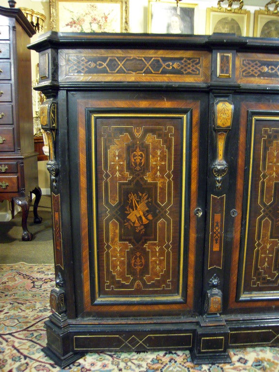 Mahogany American Renaissance Revival cabinet, New York, Herter Brothers For Sale