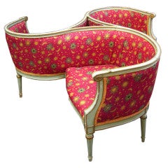 French circa 1890 Tete-a-Tete Conversation Chair / Seat