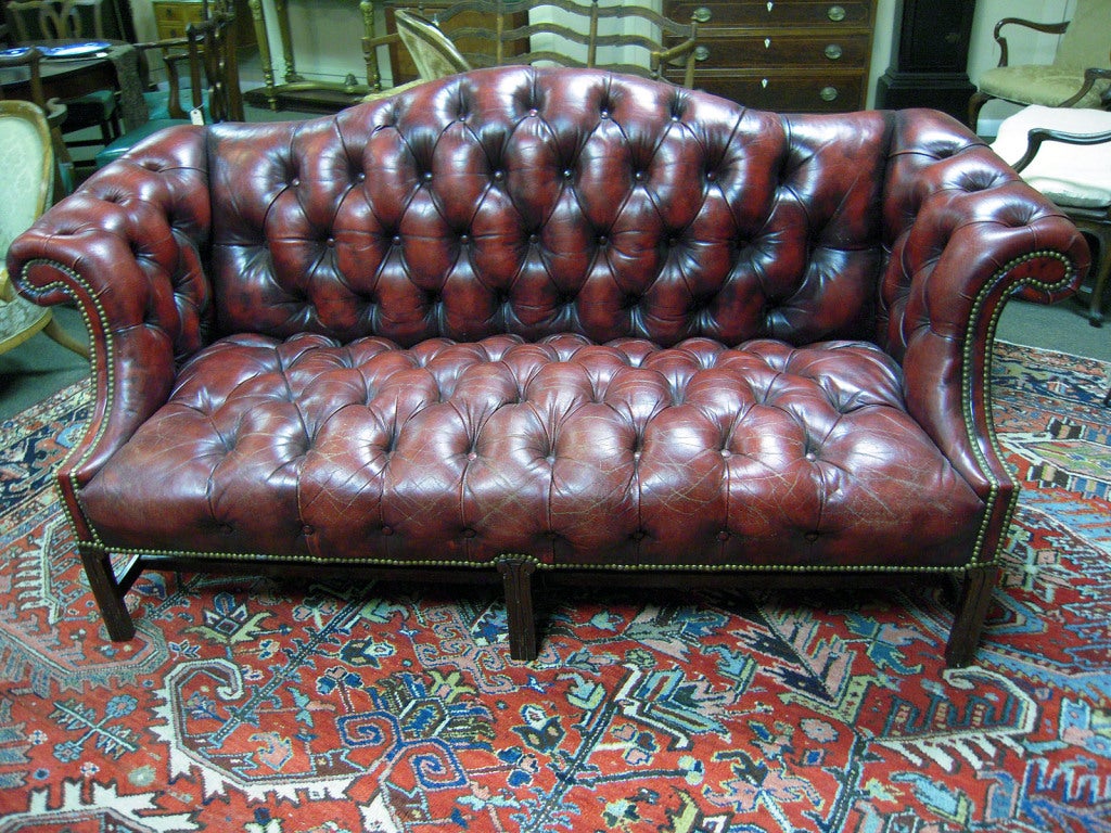 Luxurious Tufted Leather Sofa