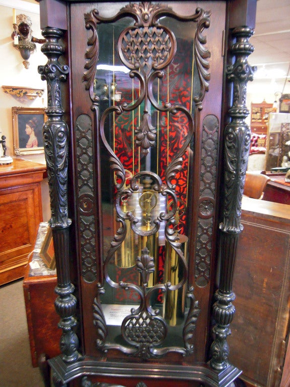 English Chippendale Mahogany Longcase clock by J.J, Elliot