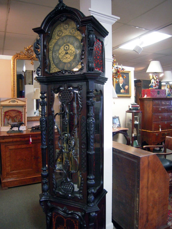 19th Century Chippendale Mahogany Longcase clock by J.J, Elliot