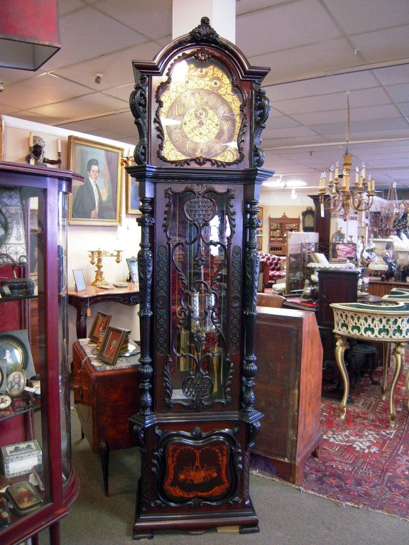 Chippendale Mahogany Longcase clock by J.J, Elliot 2