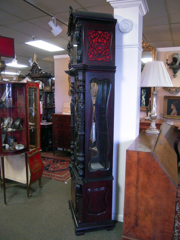 Chippendale Mahogany Longcase clock by J.J, Elliot 3