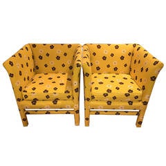 Century Furniture "Flower Power" Club Chairs, Attributed to Jay Spectre