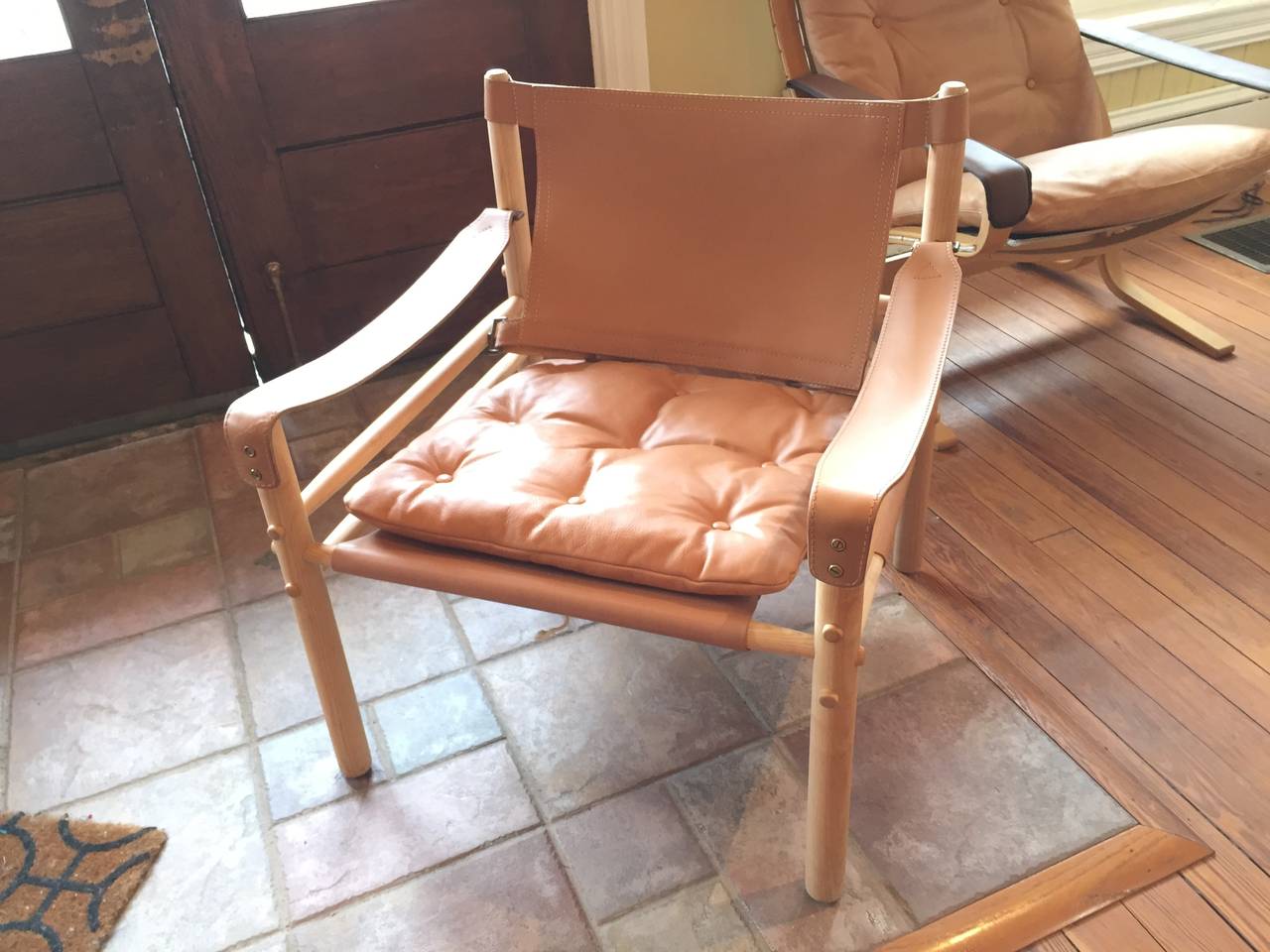 Mid-Century Modern Arne Norell Leather Safari Lounge Chair