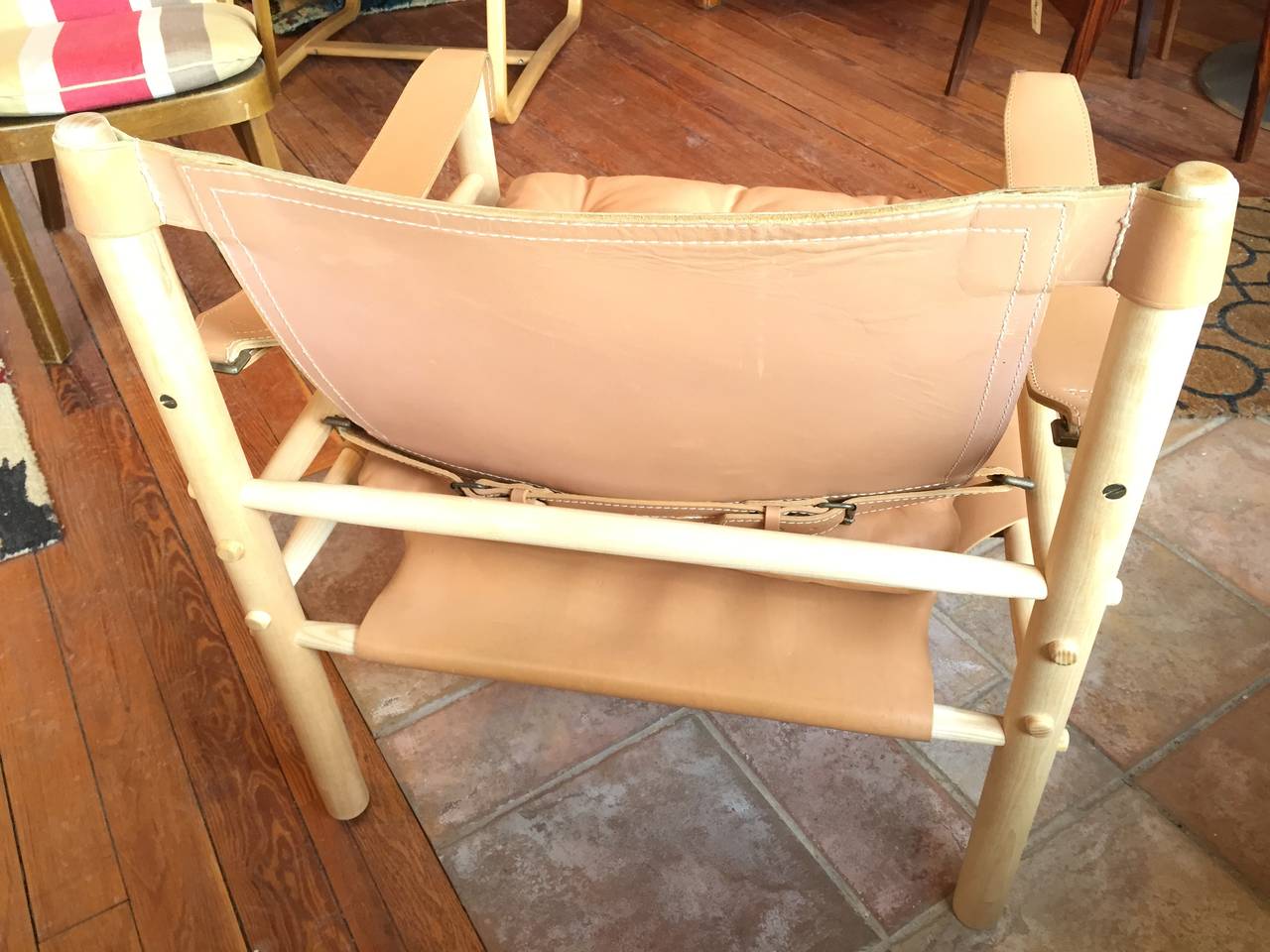 Arne Norell Leather Safari Lounge Chair In Excellent Condition In Bryn Mawr, PA