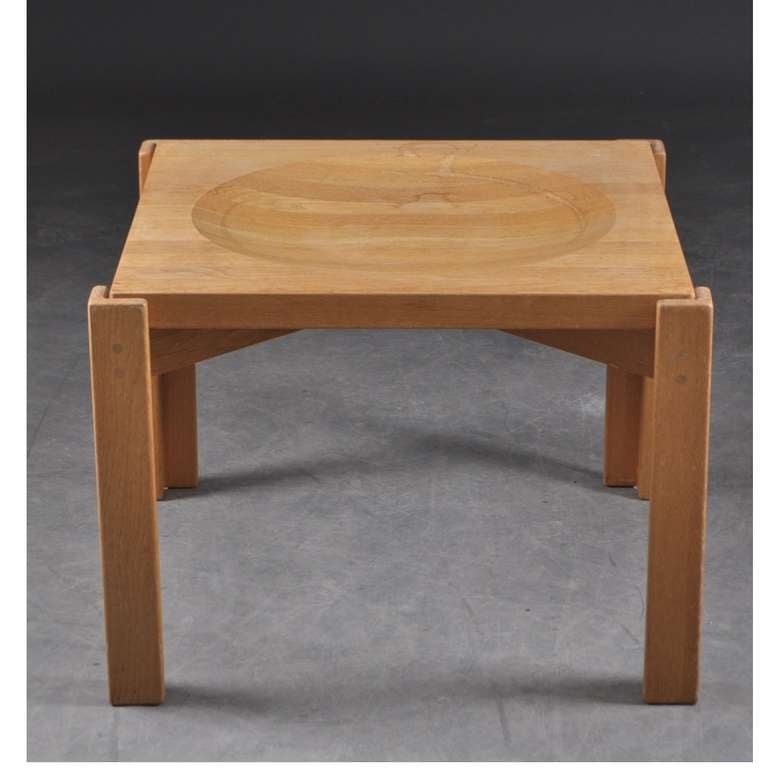 Rare Side table by Swedish Designer Yvge Ekstrom made of only oakwood (no screws of any kind)