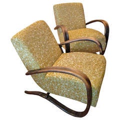 Pair of Jindrich Halabala H269 Lounge Chairs