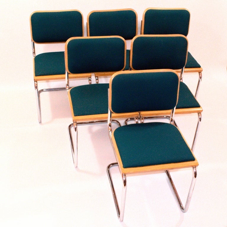 Set of six original Marcel Breuer Cesca Chairs for Knoll