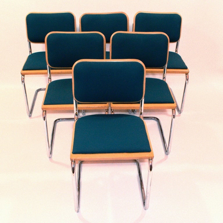 Mid-Century Modern 6 Cesca Chairs by Marcel Breuer