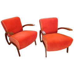 Rare Jindrich Halabala H275 Lounge Chairs