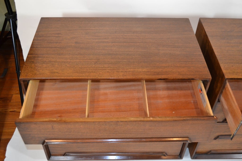 Mid-Century Modern Pair of Mahogany Chests/Dressers by Milo Baughman