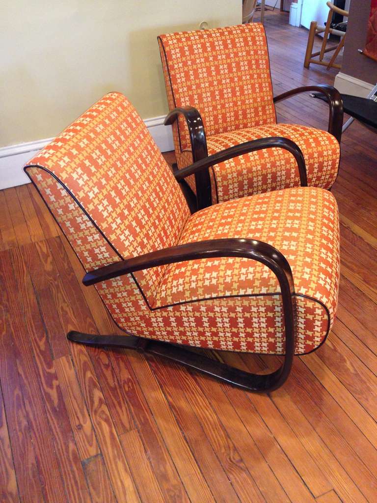 Pair of J. Halabala H269 Lounge Chairs 1