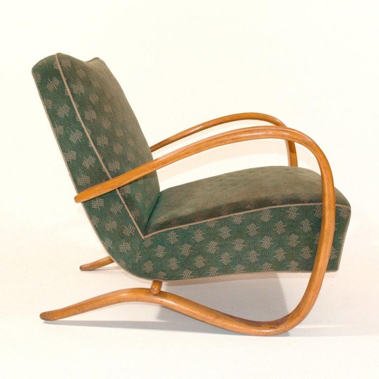 Mid-20th Century Pair of Halabala H269 Lounge Chairs