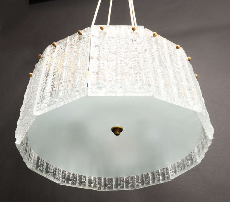 Swedish Chandelier Pendant by Carl Fagerlund for Orrefors For Sale